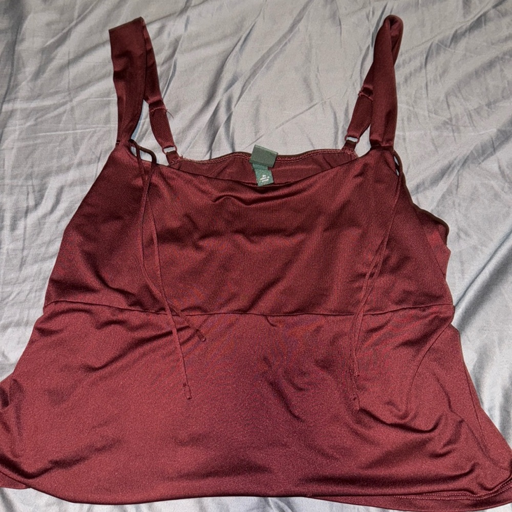Burgundy top